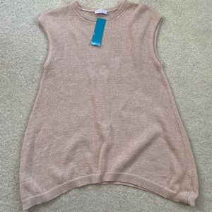 Brunello Cucinelli blush cotton sleeveless sweater